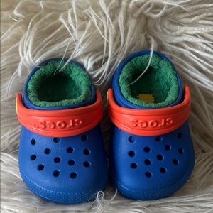 CROCS Kids Blue and Orange Water Shoes